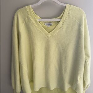 Allison Joy V-Neck Sweater in Soft Yellow